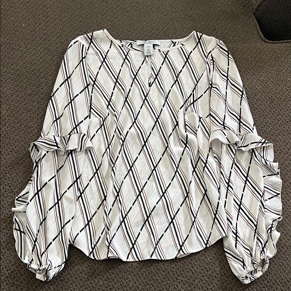 Elegant Brown and White Women's Top